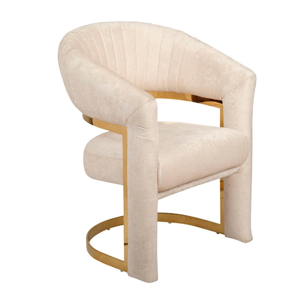 Стул велюровый кремовый/золото GY-DC8386GOLD-CR