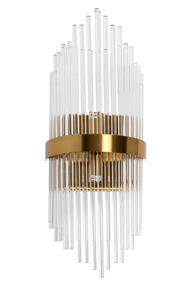 Бра латунь, стекло прозр.  92EL-YG59025