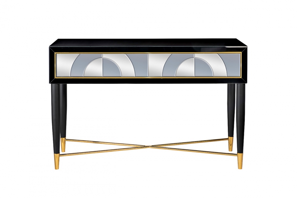 Консоль 2 ящика зеркало двухцветное 120*42*75см