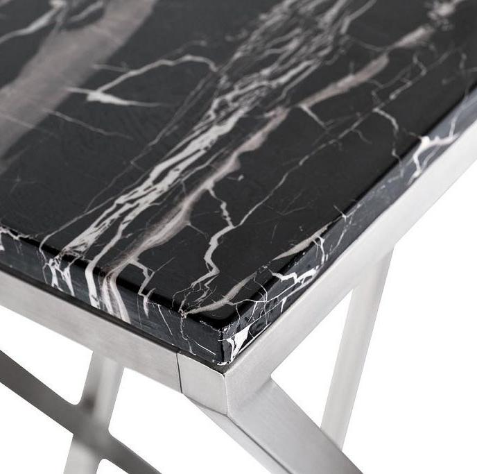 Консоль искусственный черный мрамор/хром 47ed-cst026/80