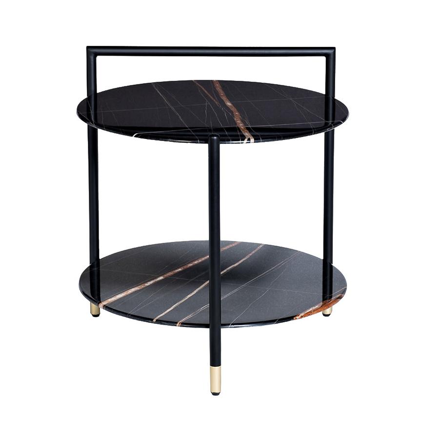 Стол журнальный круглый с полкой 30B-871 BL