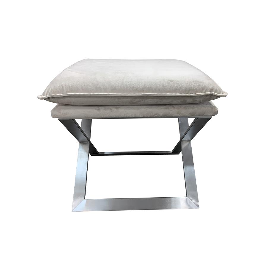 Банкетка велюр бежевый/хром  N-OT-188 BG SL