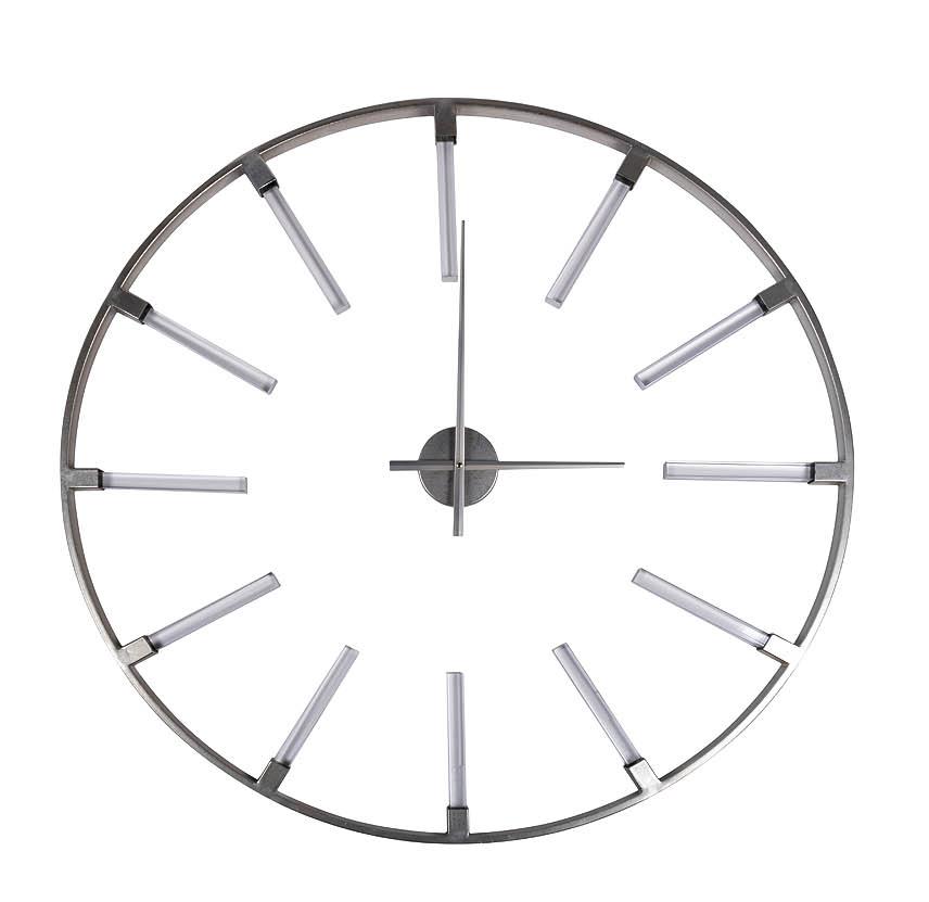 Часы настенные круглые цвет серебро 19-OA-6157SL