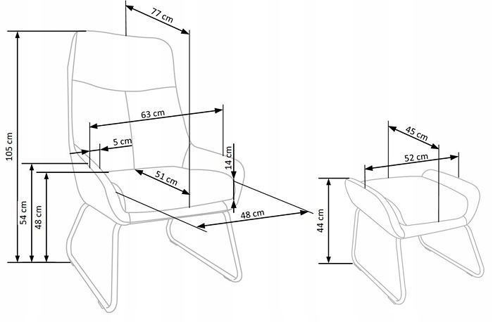 Кресло с пуфом Bolero
