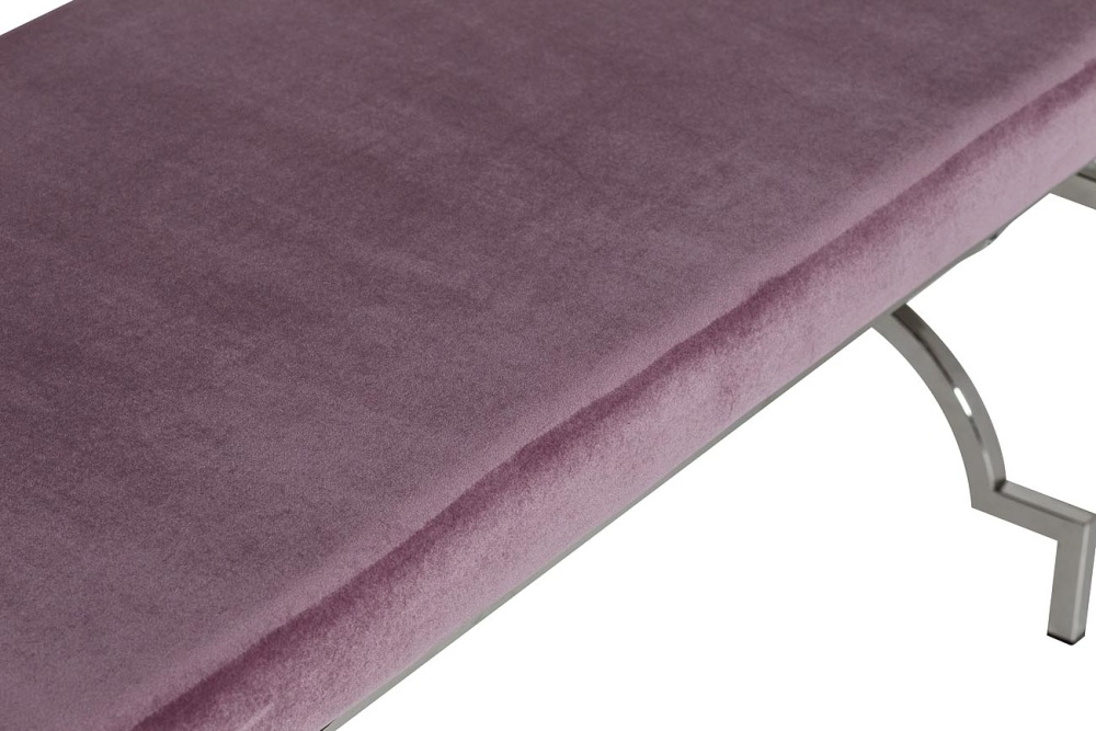 Банкетка дымчато-сиреневый велюр/хром 99*43*46см
