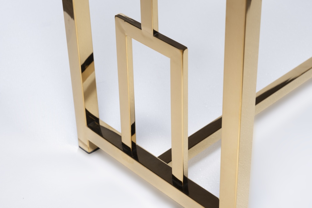 Консоль прозр.стекло/золото 100*30*78см