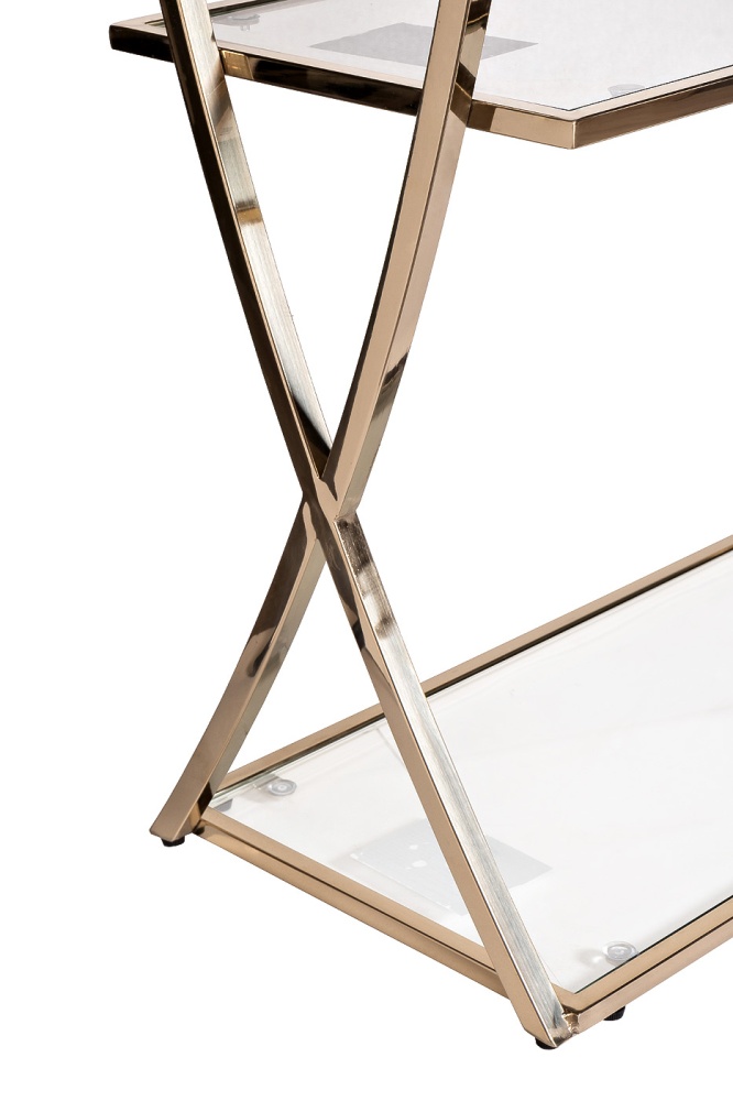 Стеллаж стекло прозр/золото 90*35*200см