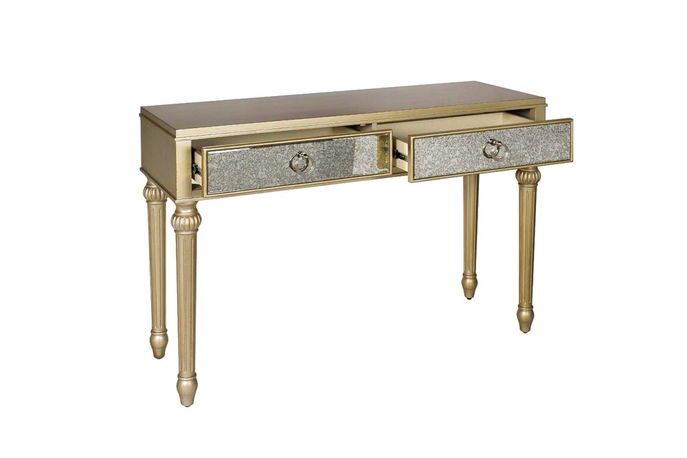 Консоль с зерк. отделкой 2 ящика 117*40*79см