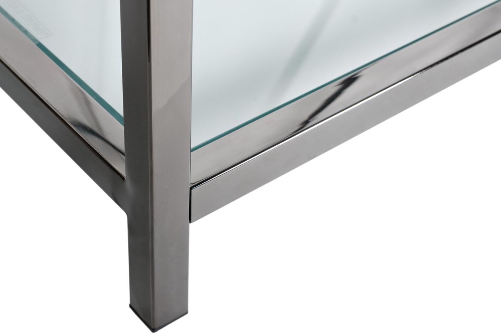 Стеллаж с прозрачным стеклом / хром GY-SH8711BL