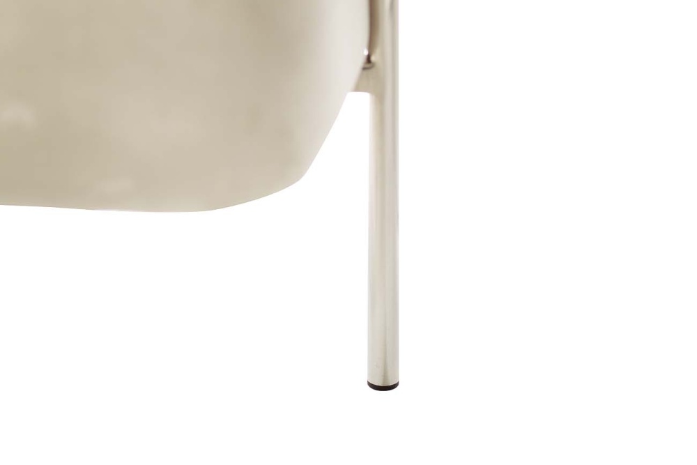 Банкетка велюр бежевый/хром 42*42*42см