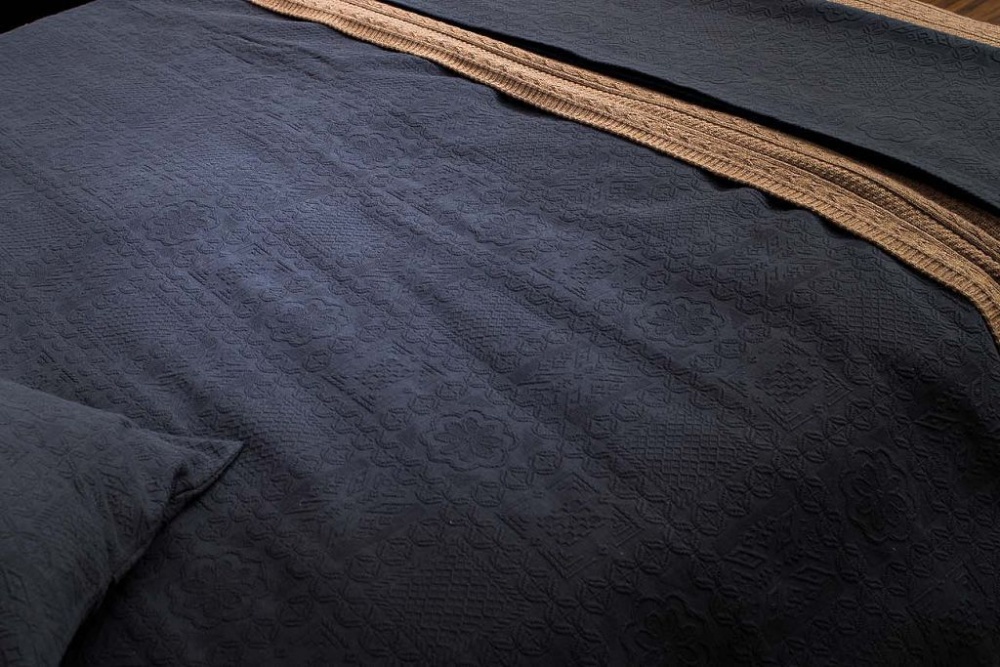 Покрывало на двуспальную кровать 240х260 тёмно-синее natalie 16amr-natalie pk2.dbl