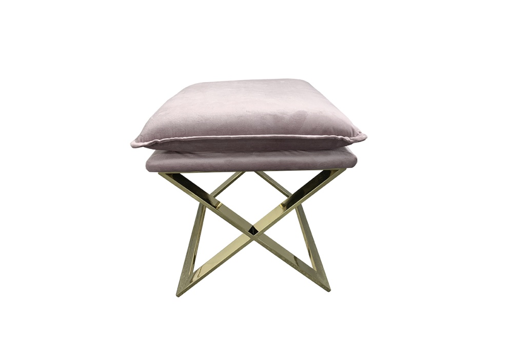 Банкетка велюр розовый/золото N-OT-188 PI GO